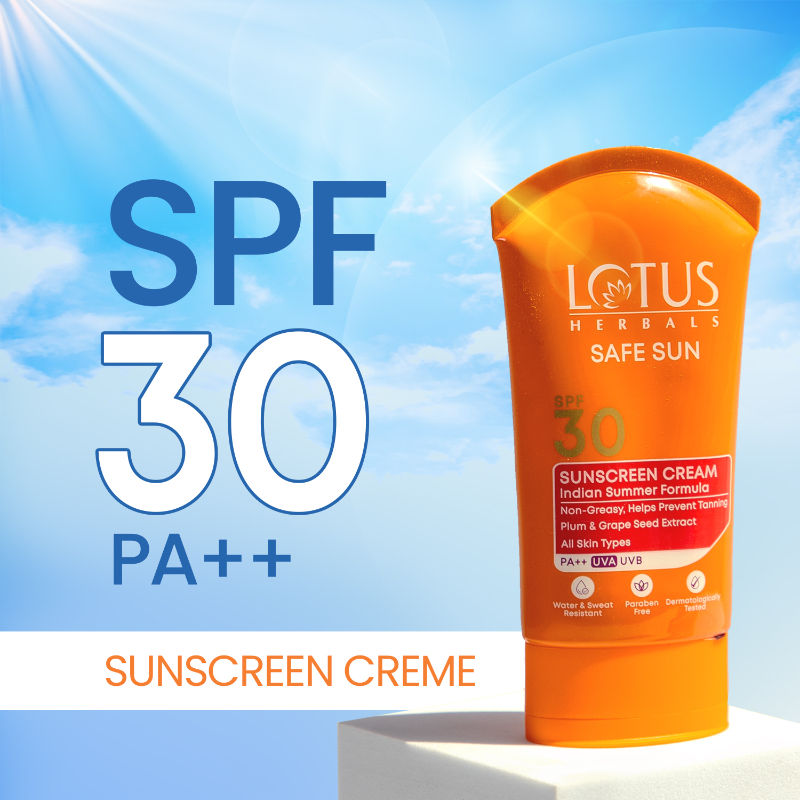 Safe Sun Sunscreen Cream PA++ UVA SPF-30 UVB Indian Summer Formula