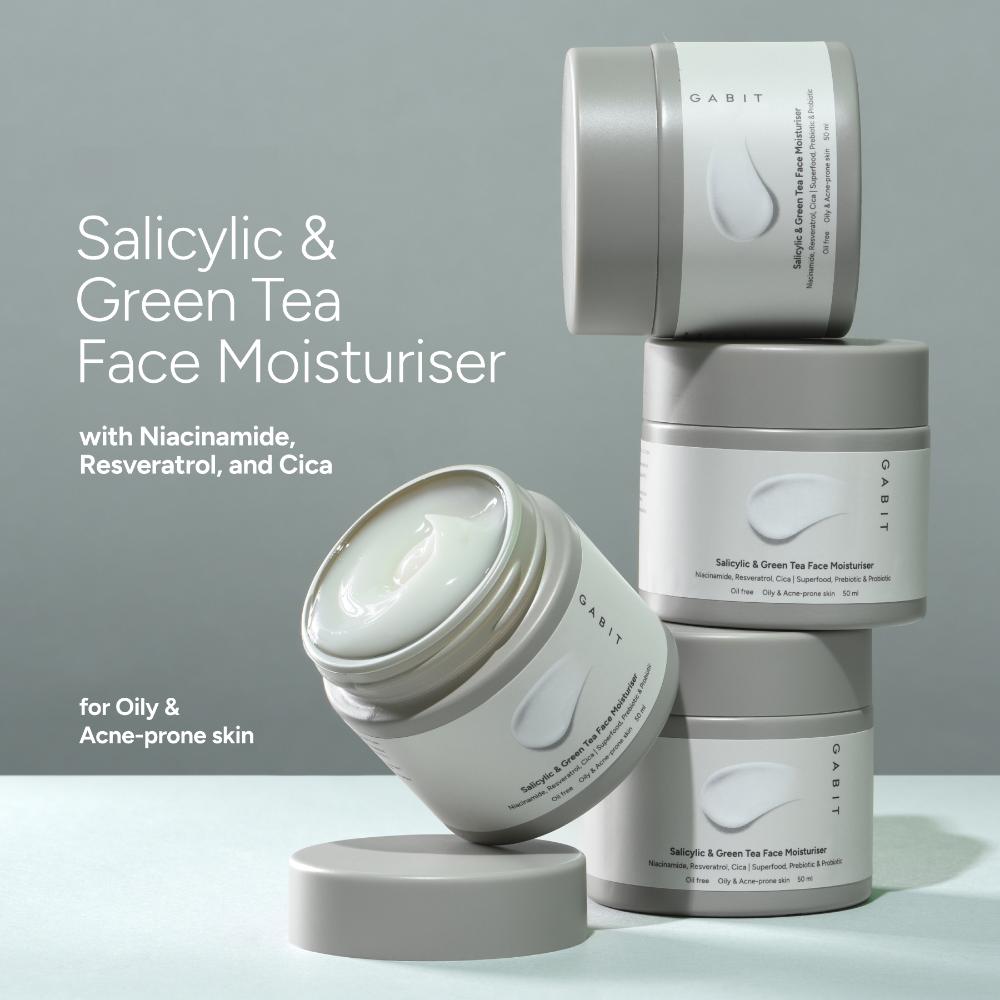 Salicylic Acid & Green Tea Face Moisturiser For Acne, Blackheads, Open Pores & Oily skin