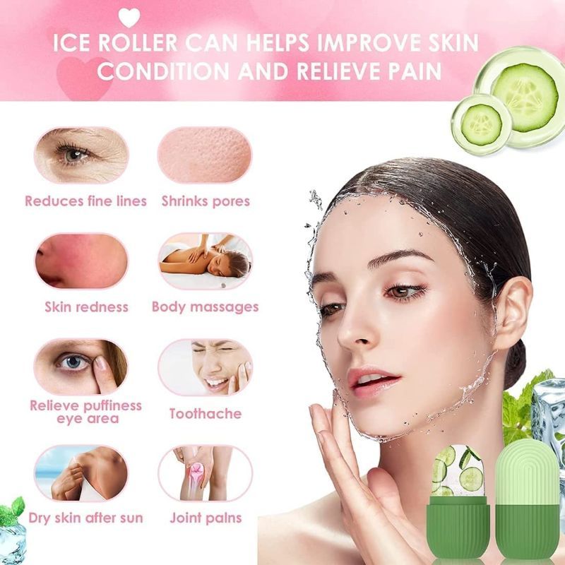 Ice Roller Massage for Face Toning - Green