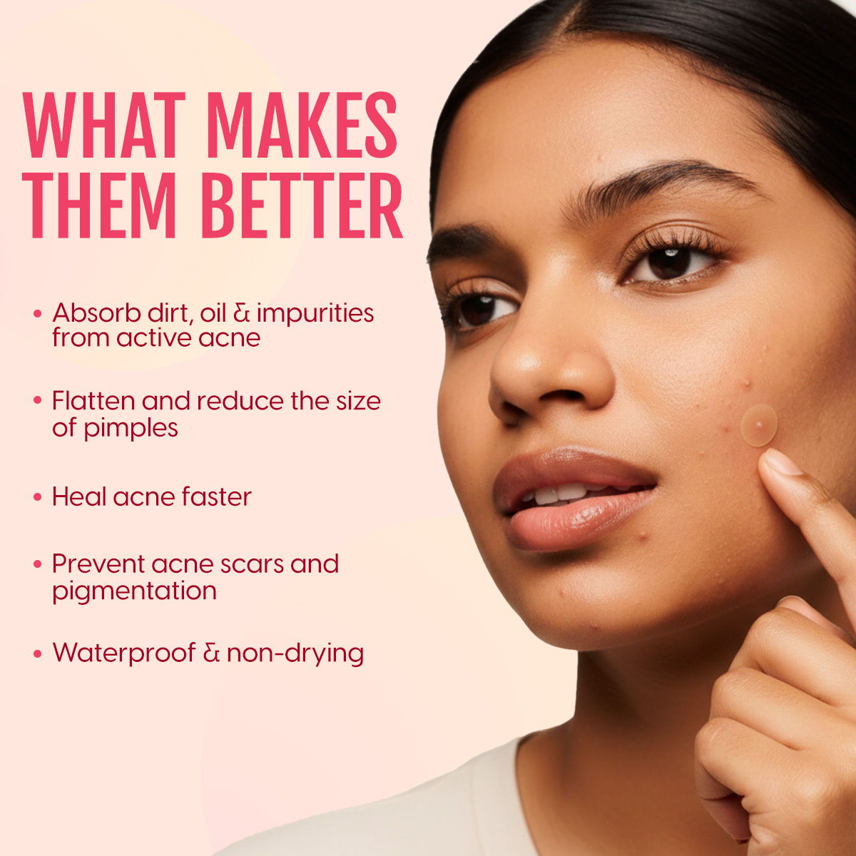 Acne Pimple Patches with Hydrocolloid - Face Spot Corrector Tape to Heal Acne, Prevent Scars