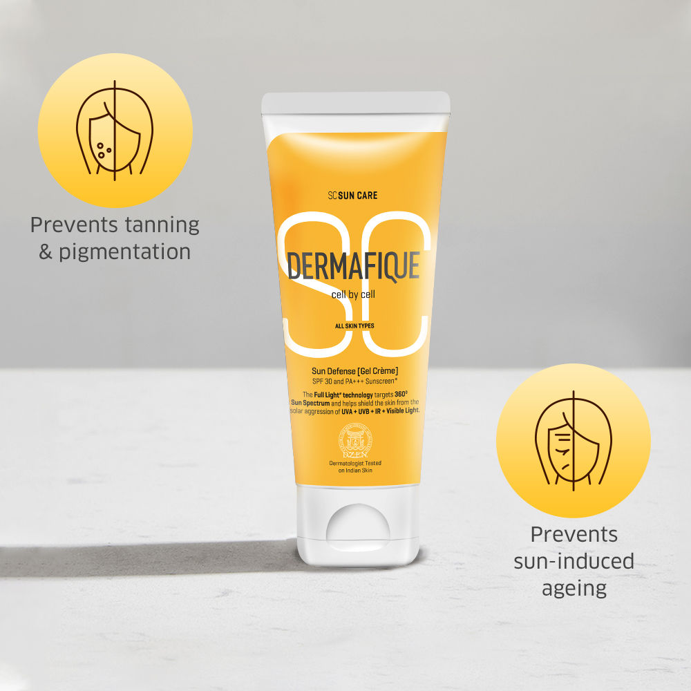 Sun Defense Gel Creme SPF 30 Sunscreen, Prevents Tanning And Pigmentation
