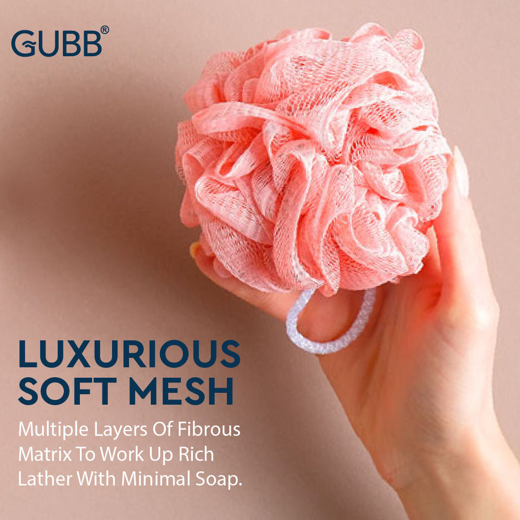 Luxe Bath Sponge Round Loofah For Women & Men - Pebble