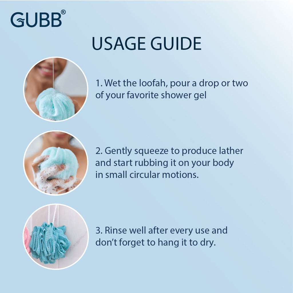 Luxe Bath Sponge Round Loofah For Women & Men - Pebble