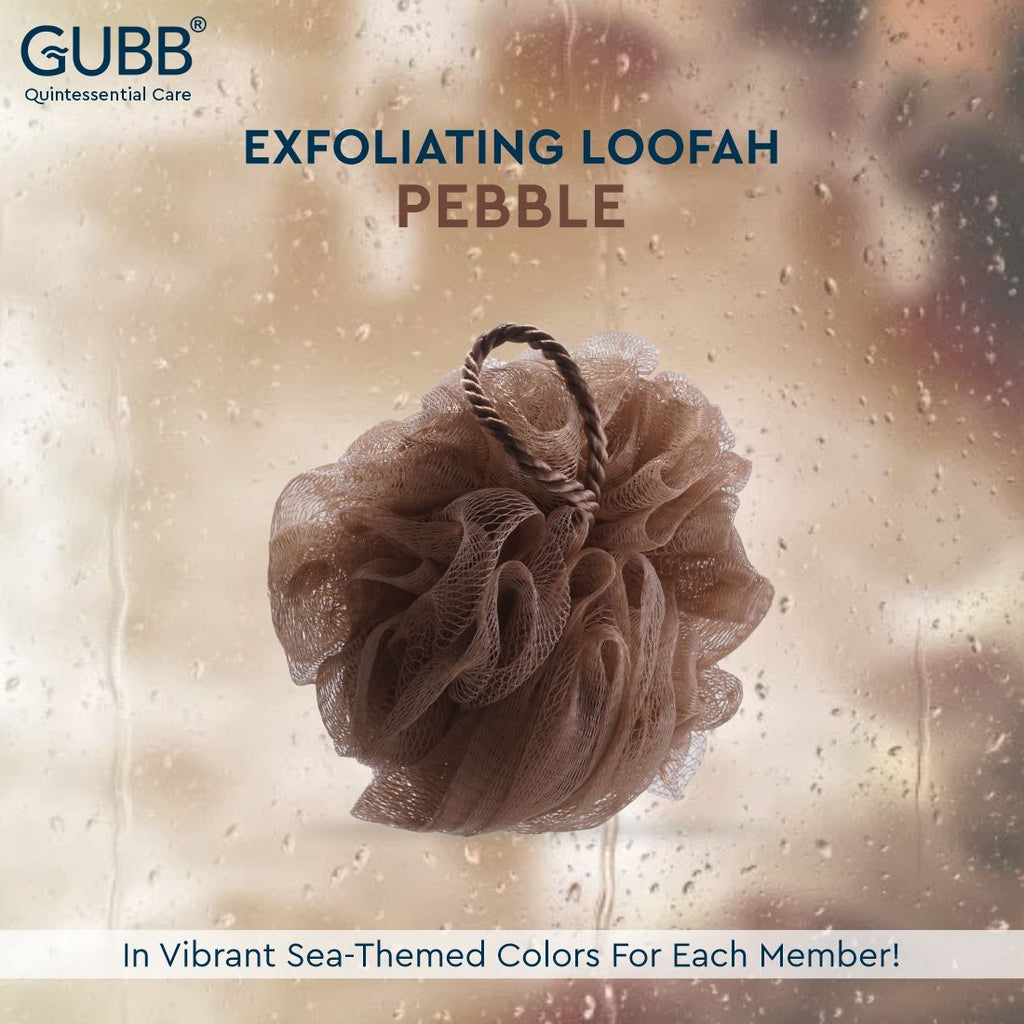 Luxe Bath Sponge Round Loofah For Women & Men - Pebble