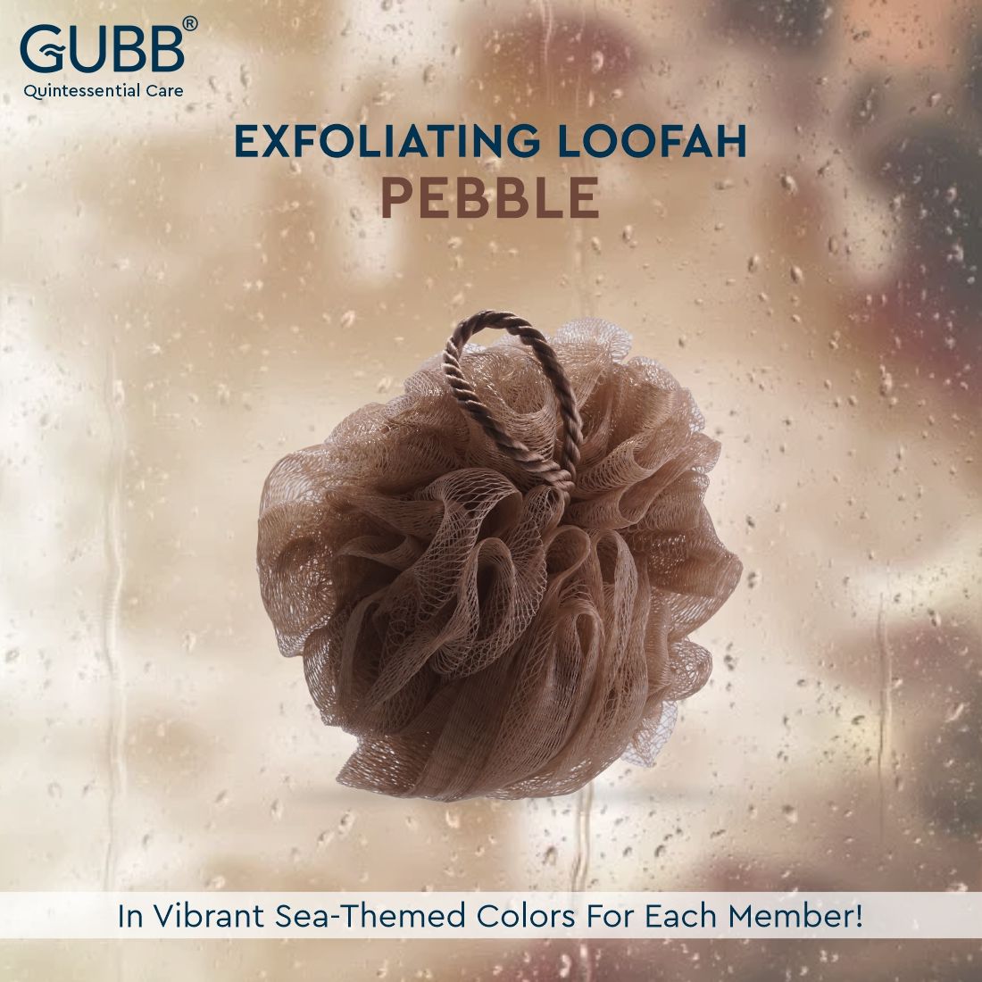 Luxe Bath Sponge Round Loofah For Women & Men - Pebble