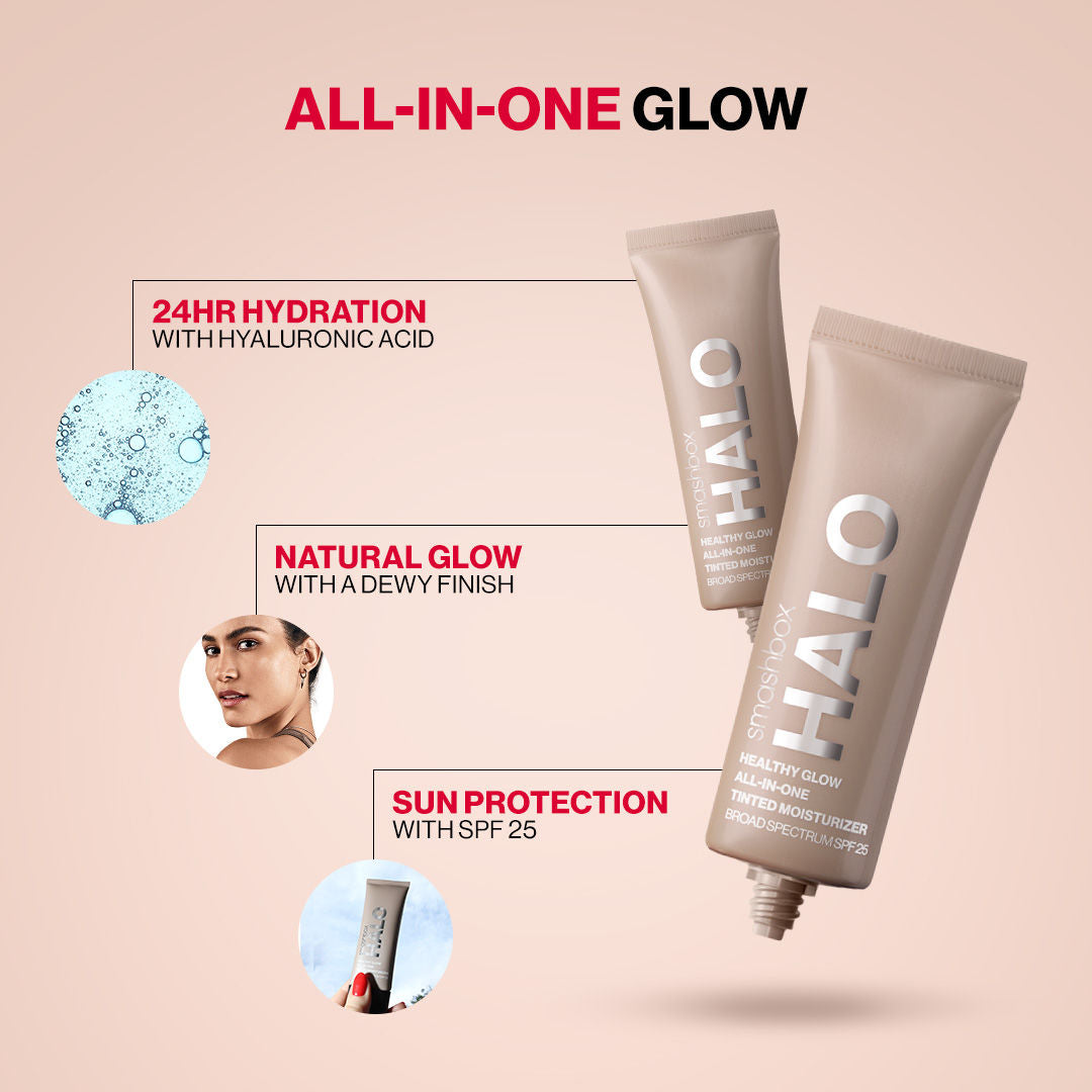 Halo Healthy Glow All-In-One Tinted Moisturizer Foundation With SPF 25 Travel Size (Skin Tint)