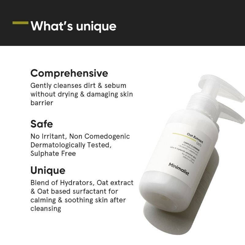 6% Oat Extract Gentle Cleanser With Hyaluronic Acid For Sensitive Skin
