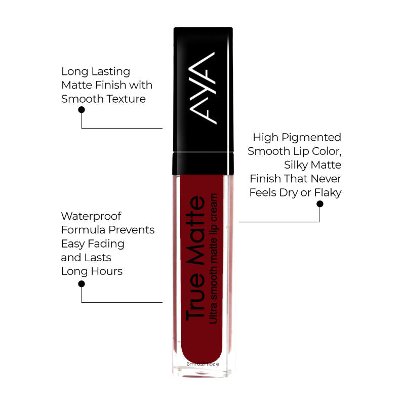 True Matte Liquid Lipstick, Ultra Smooth Matte Lip Cream, 04 Red