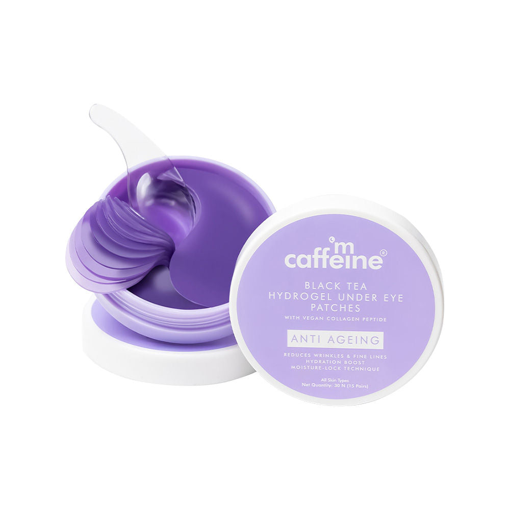Anti Ageing Black Tea Hydrogel Under Eye Patches with Vegan Collagen Peptide