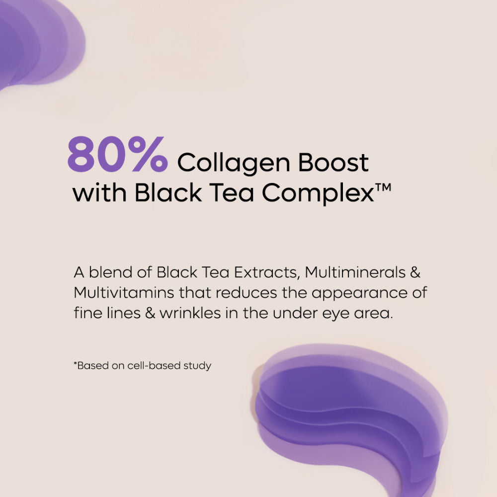 Anti Ageing Black Tea Hydrogel Under Eye Patches with Vegan Collagen Peptide
