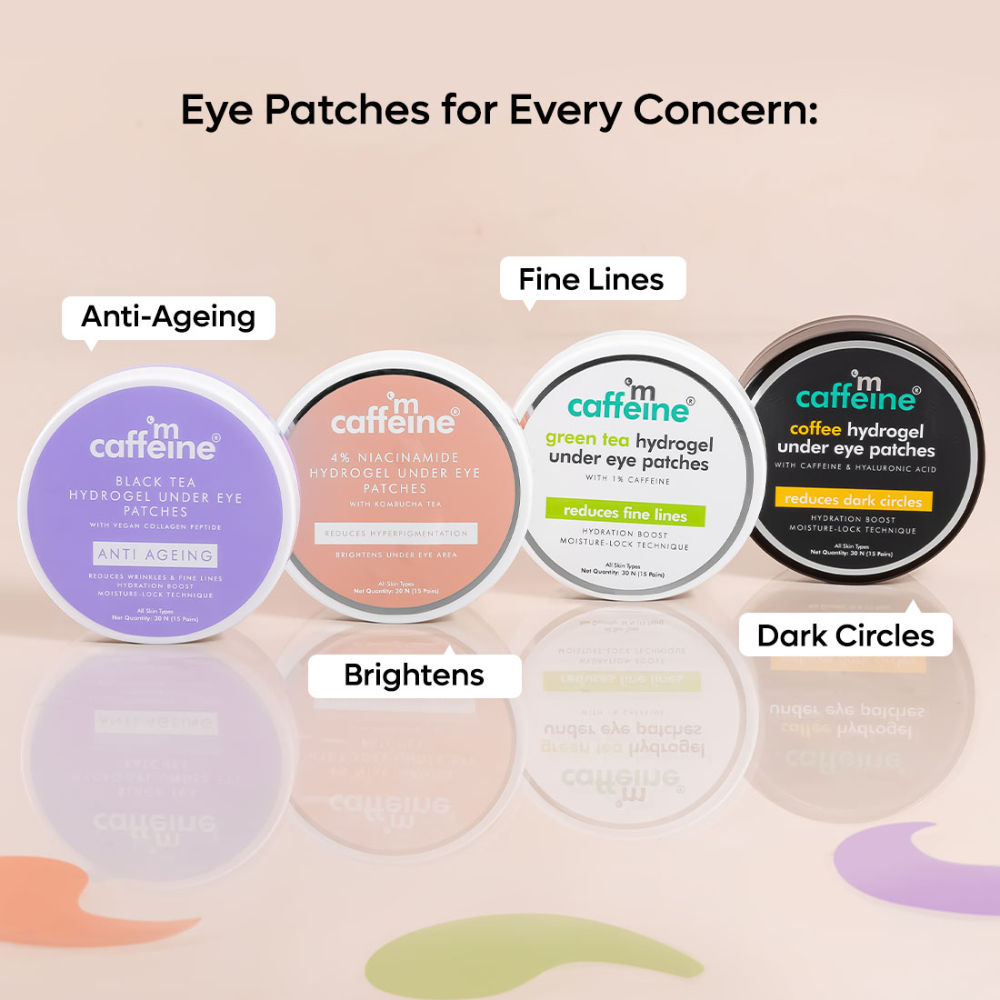 Anti Ageing Black Tea Hydrogel Under Eye Patches with Vegan Collagen Peptide
