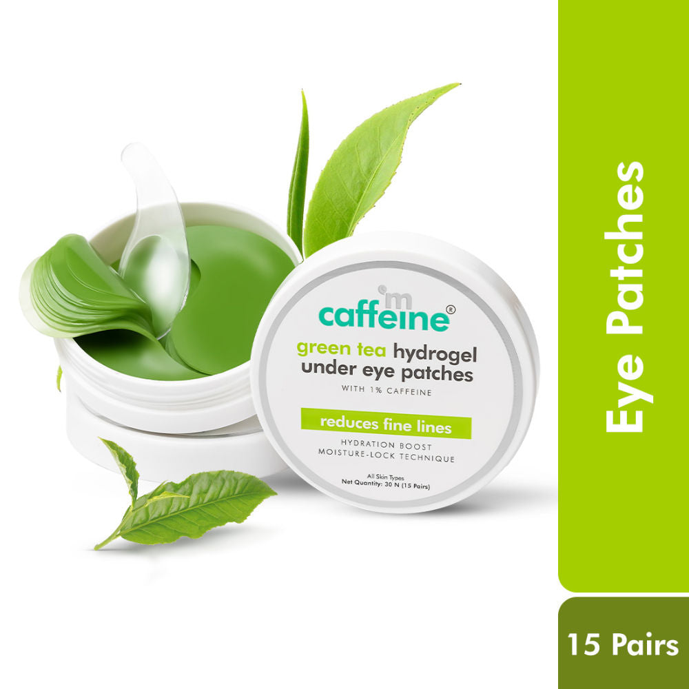 Green Tea Hydrogel Under Eye Patches With 1% Caffeine For Fine Lines & Hydration