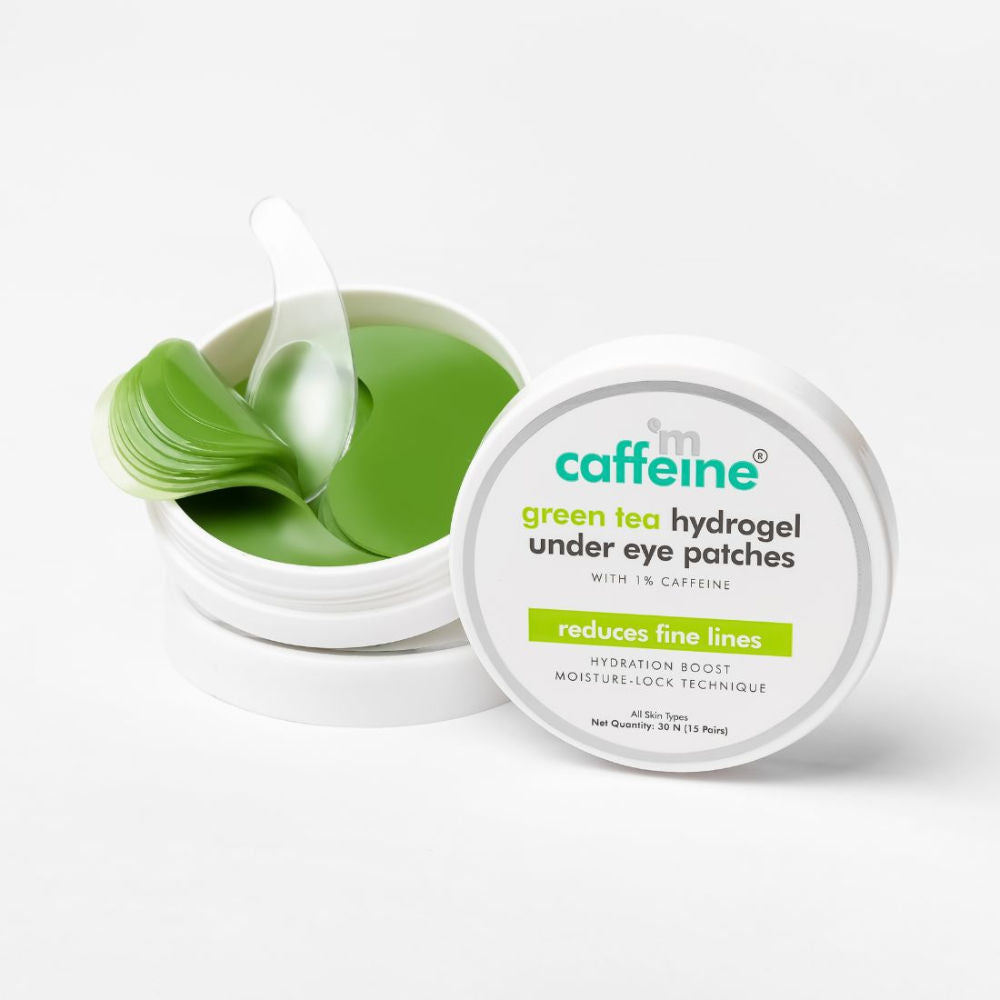 Green Tea Hydrogel Under Eye Patches With 1% Caffeine For Fine Lines & Hydration