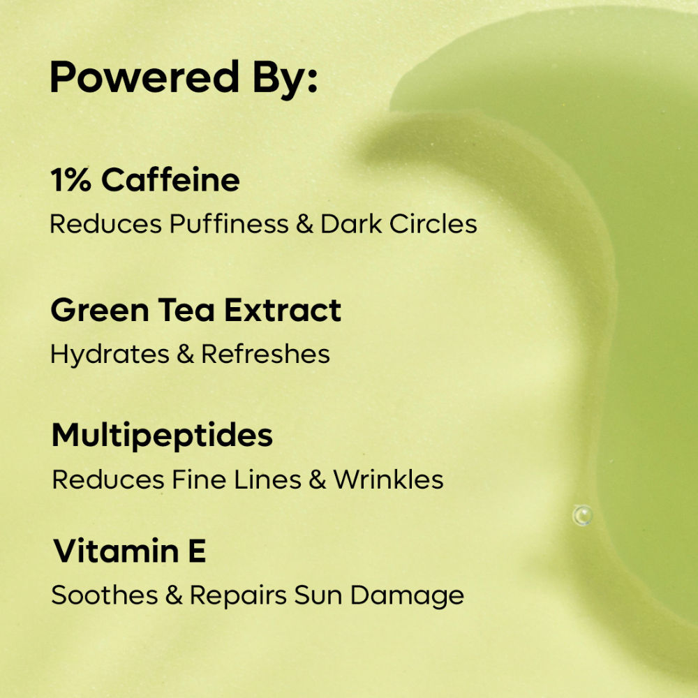 Green Tea Hydrogel Under Eye Patches With 1% Caffeine For Fine Lines & Hydration