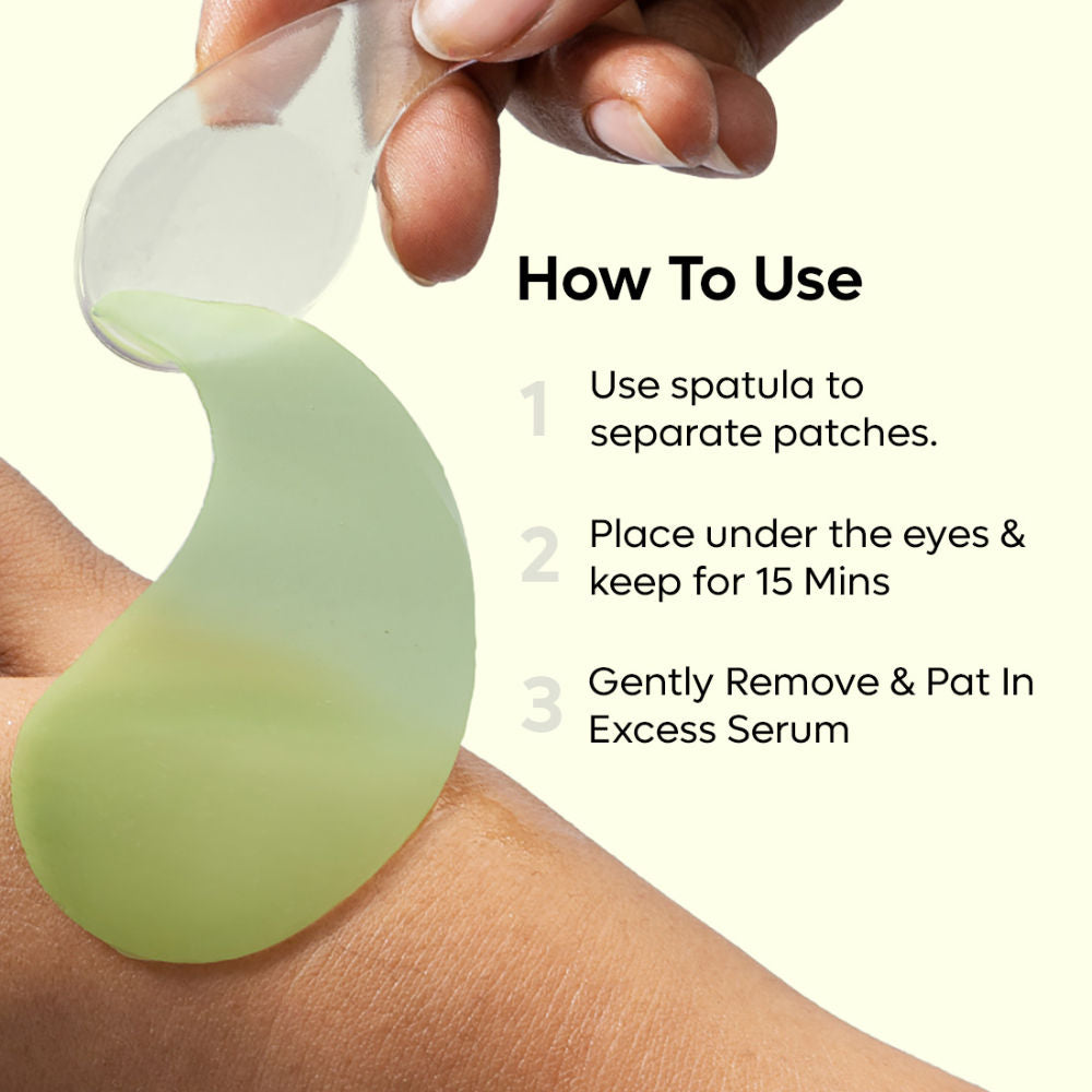 Green Tea Hydrogel Under Eye Patches With 1% Caffeine For Fine Lines & Hydration