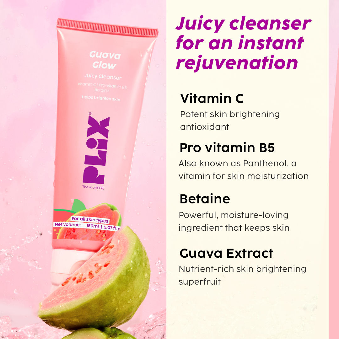 Guava Glow Juicy Cleanser with Vitamin C Helps Hydrates & Brightens Skin for All Skin Types