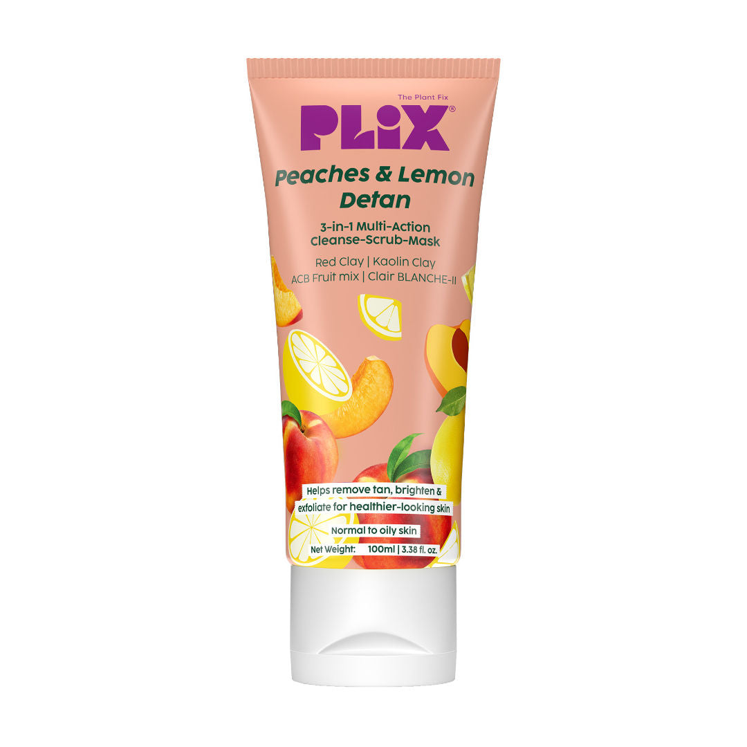 Peaches & Lemon 3-in-1 Detan Face Wash, Scrub & Mask