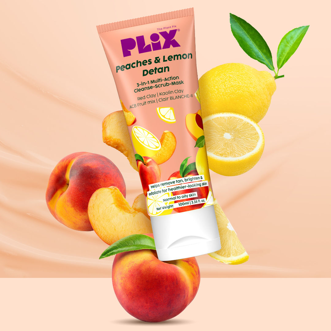 Peaches & Lemon 3-in-1 Detan Face Wash, Scrub & Mask