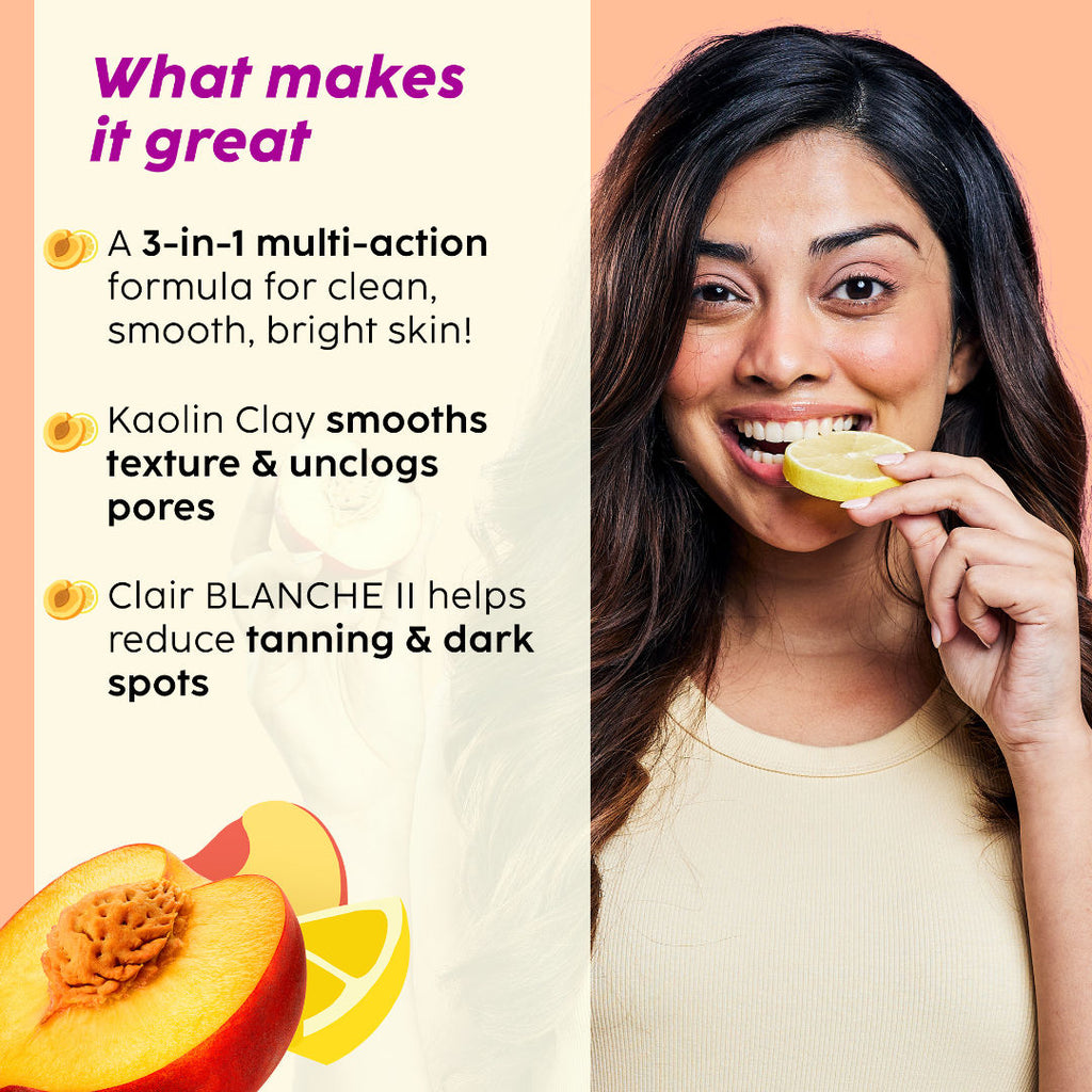 Peaches & Lemon 3-in-1 Detan Face Wash, Scrub & Mask