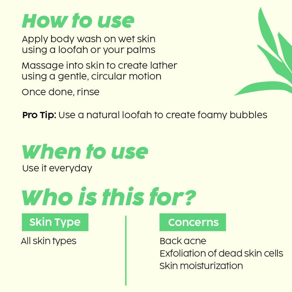 2% Salicylic Acid Body Wash For Body Acne, Deeply Exfoliating Dead Skin Cells, Moisturizes Skin