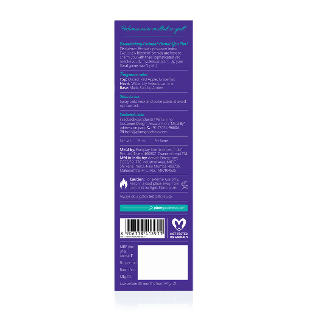 BodyLovin Orchid-You-Not Eau De Parfum - Long Lasting Fresh Floral Perfume