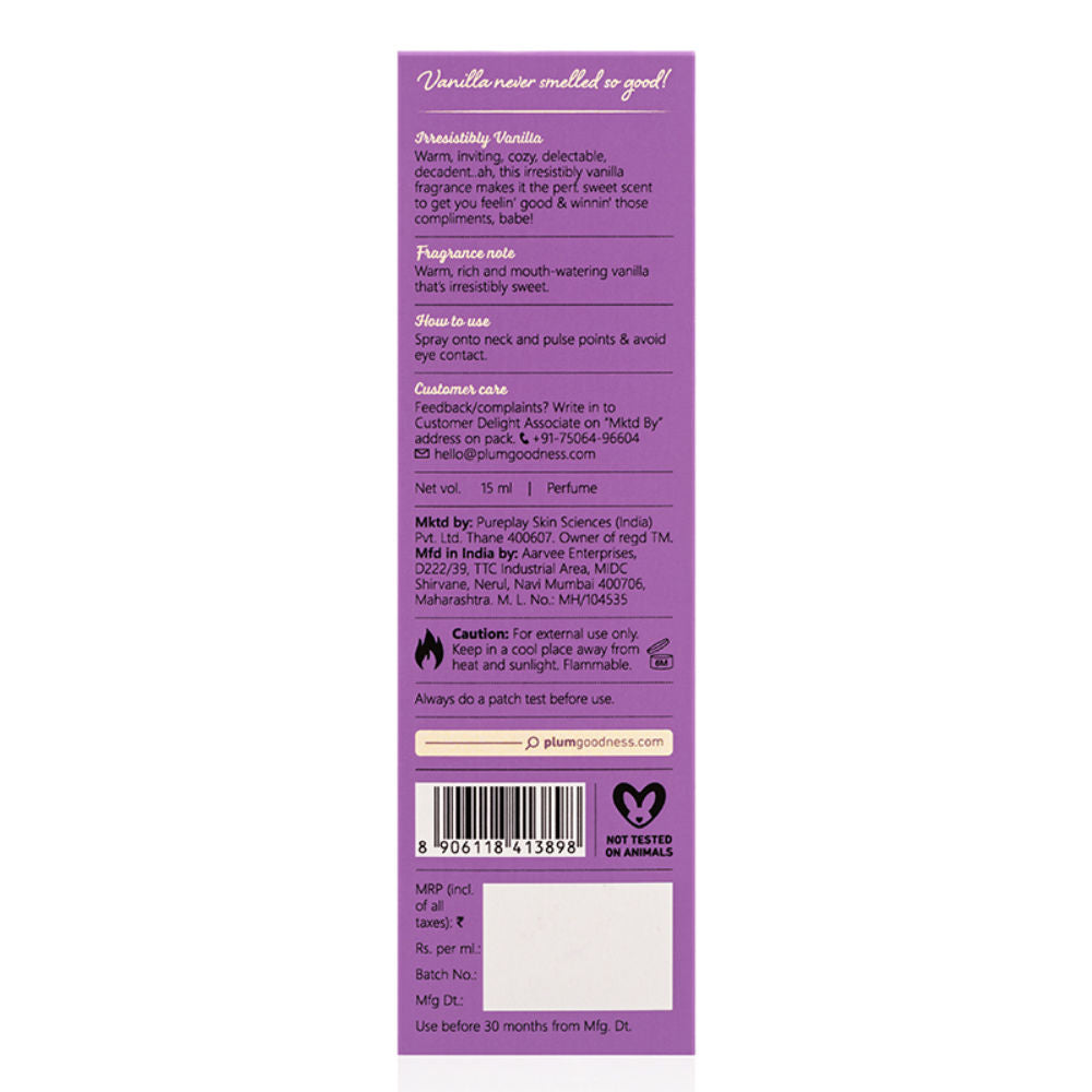 BodyLovin Vanilla Vibes Eau De Parfum - Long Lasting Warm Vanilla Perfume