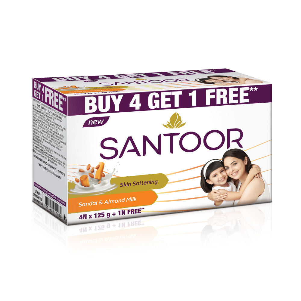 Sandal And Almond Milk Soap (Buy 4 Get 1 Free 125g Each)