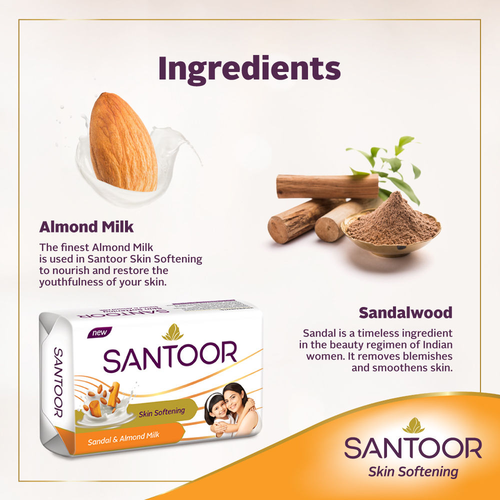 Sandal And Almond Milk Soap (Buy 4 Get 1 Free 125g Each)