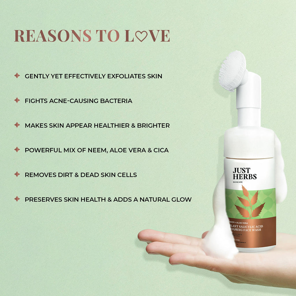 Neem And Aloe Vera Plant Salicylic Acid Foaming Face Wash