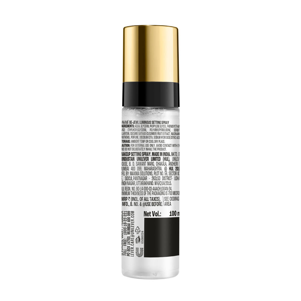 Be-Jewel Luminous Setting Spray - Weightless Mist, Up to 16 Hr Lock in, Alcohol Free