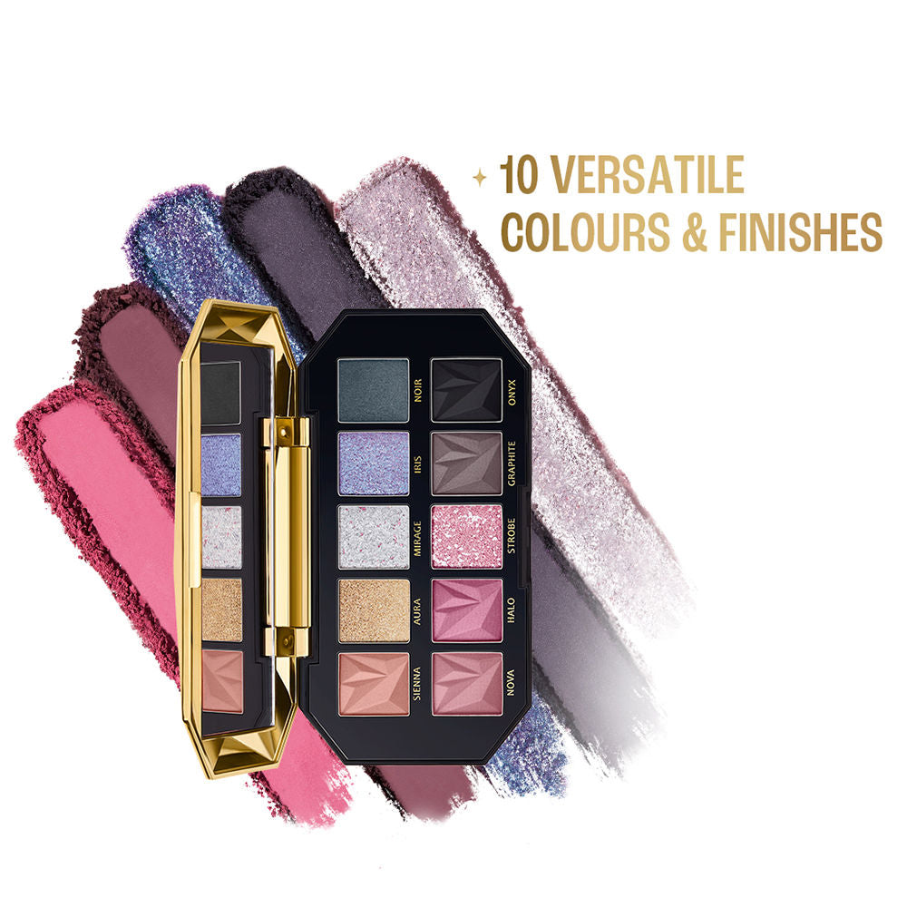 Be-Jewel Multichrome Eyeshadow Palette, 10 Shimmery Shades - Midnight Metals