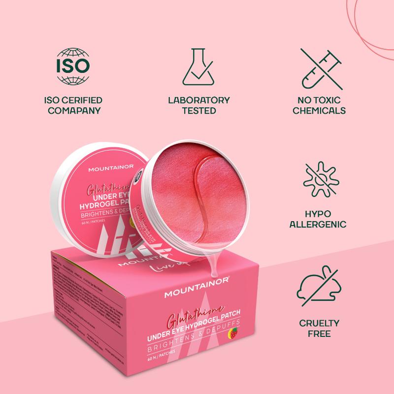 Glutathione Hydrogel Under Eye Patch For Dark Circle & Puffiness, Korean Eye Care Patches