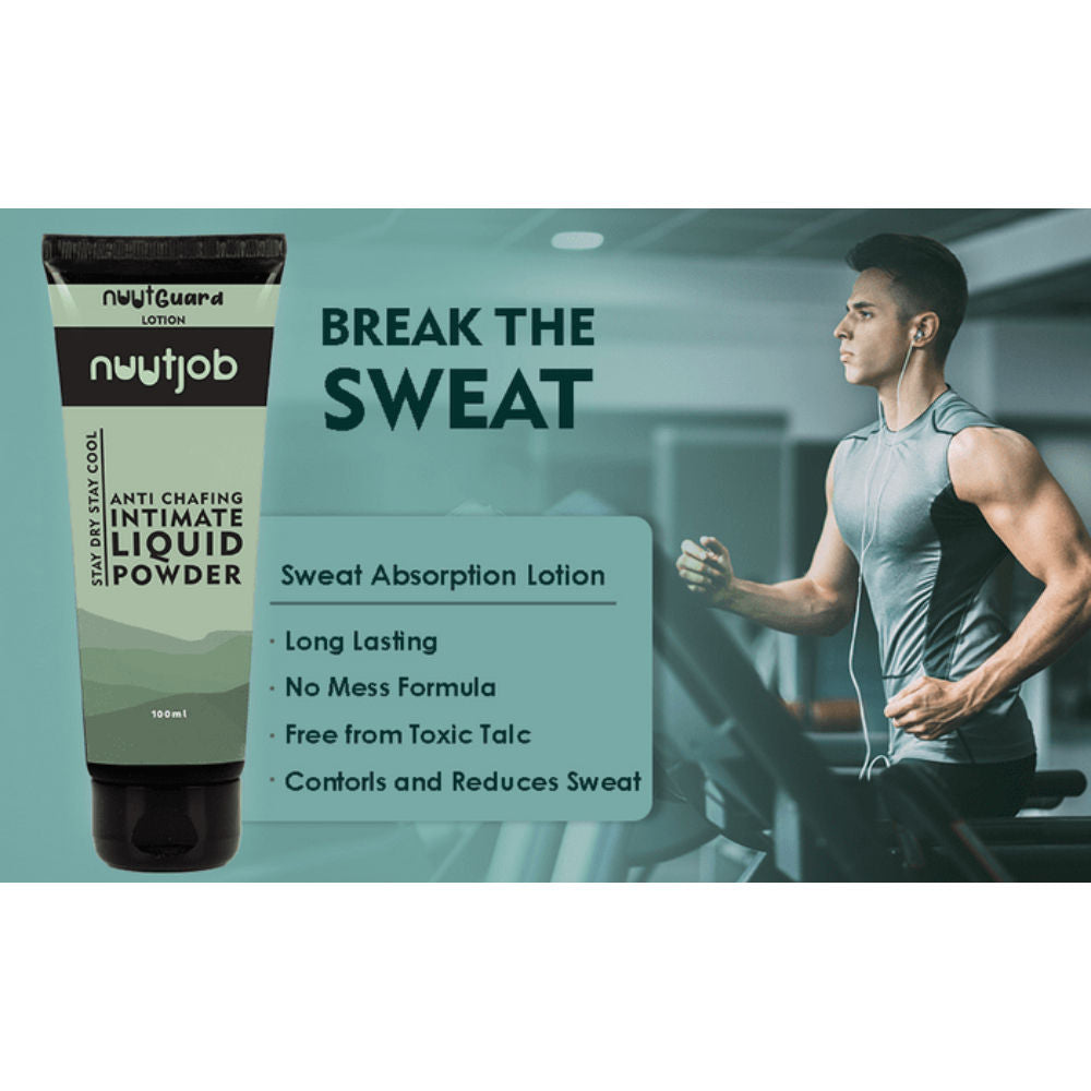 NuutGuard Liquid Powder Anti-Sweat Odor Chafing No More Wetness. For Men & Boys