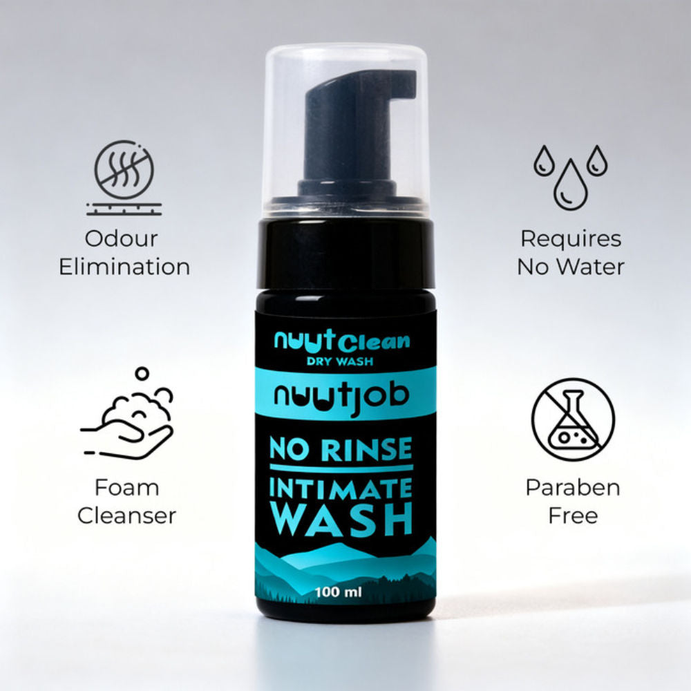 Nuutclean Dry Wash No Water Needed Anti-Itch, pH Balanced For Men