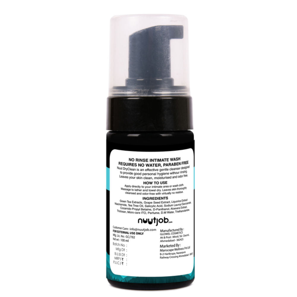 Nuutclean Dry Wash No Water Needed Anti-Itch, pH Balanced For Men