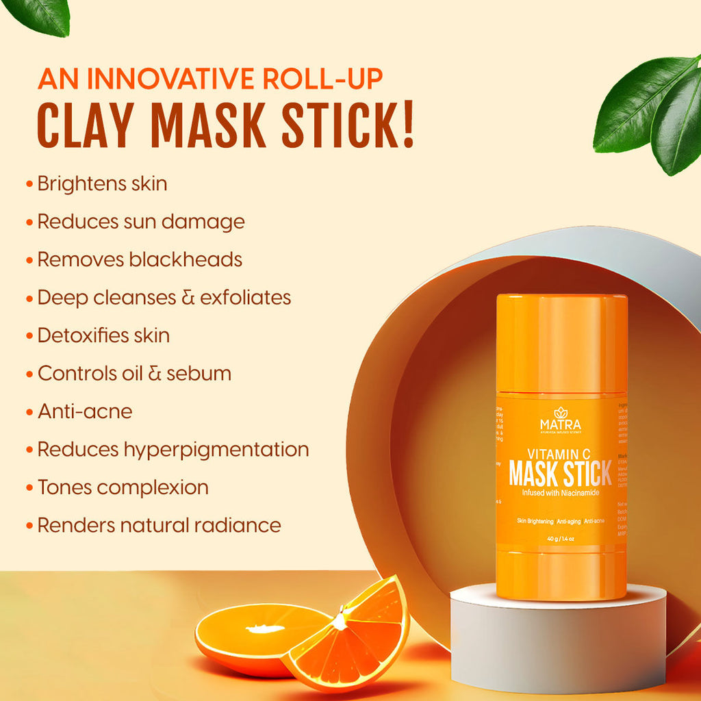 Vitamin C Face Mask Stick Infused With Niacinamide For Anti-Aging,Skin Brightening & Anti-Acne