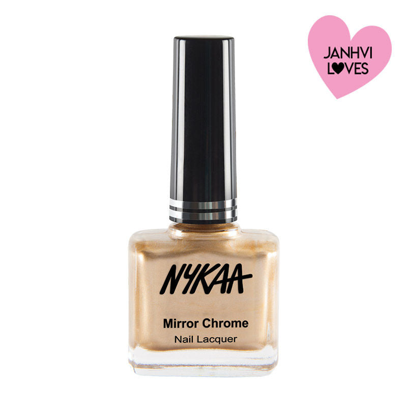 Nykaa Metallic Chrome Long Lasting Nail Enamel - Sun-kissed Gold 166