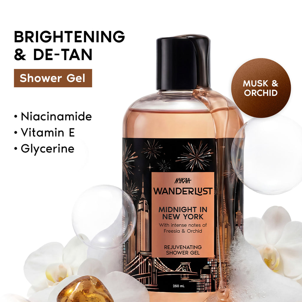 Midnight in New York Hydrating Body Wash Niacinamide Vit E Musk Orchid Caramel Lily