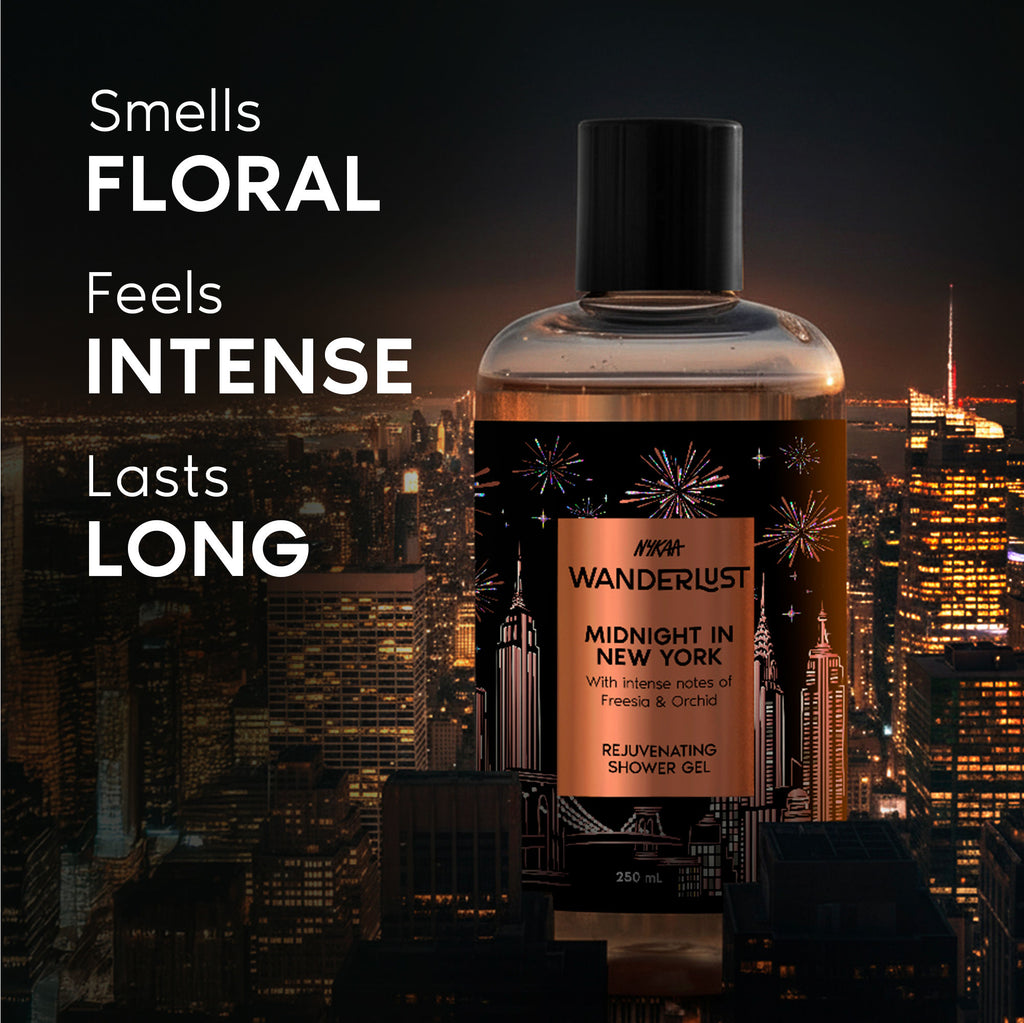 Midnight in New York Hydrating Body Wash Niacinamide Vit E Musk Orchid Caramel Lily