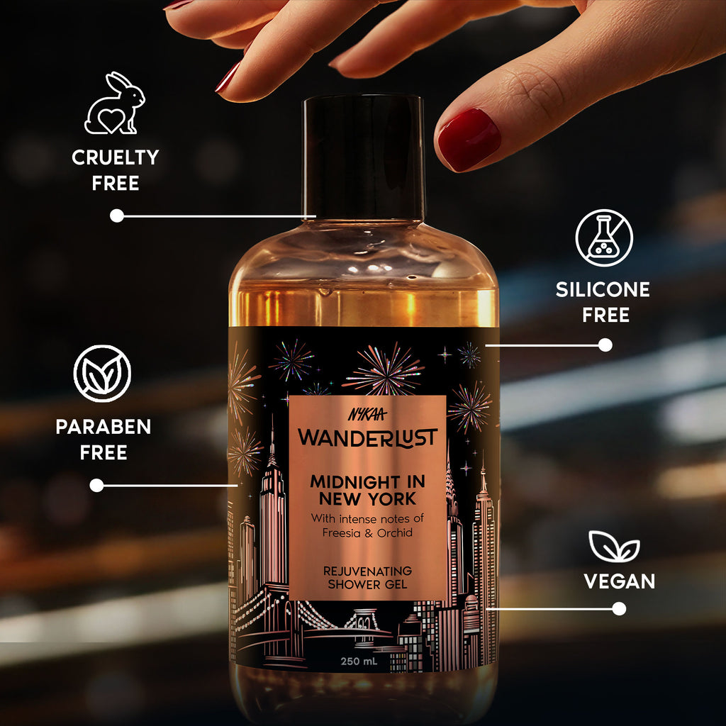 Midnight in New York Hydrating Body Wash Niacinamide Vit E Musk Orchid Caramel Lily