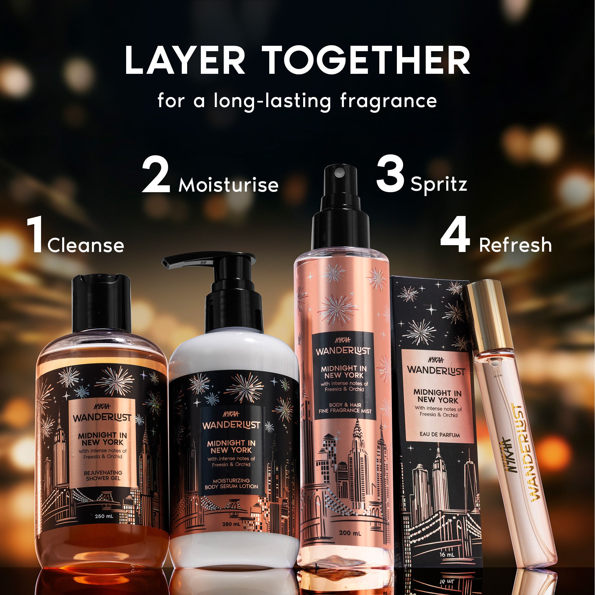 Midnight in New York Moisturising Brightening Body Lotion Niacinamide Vit E Orchid