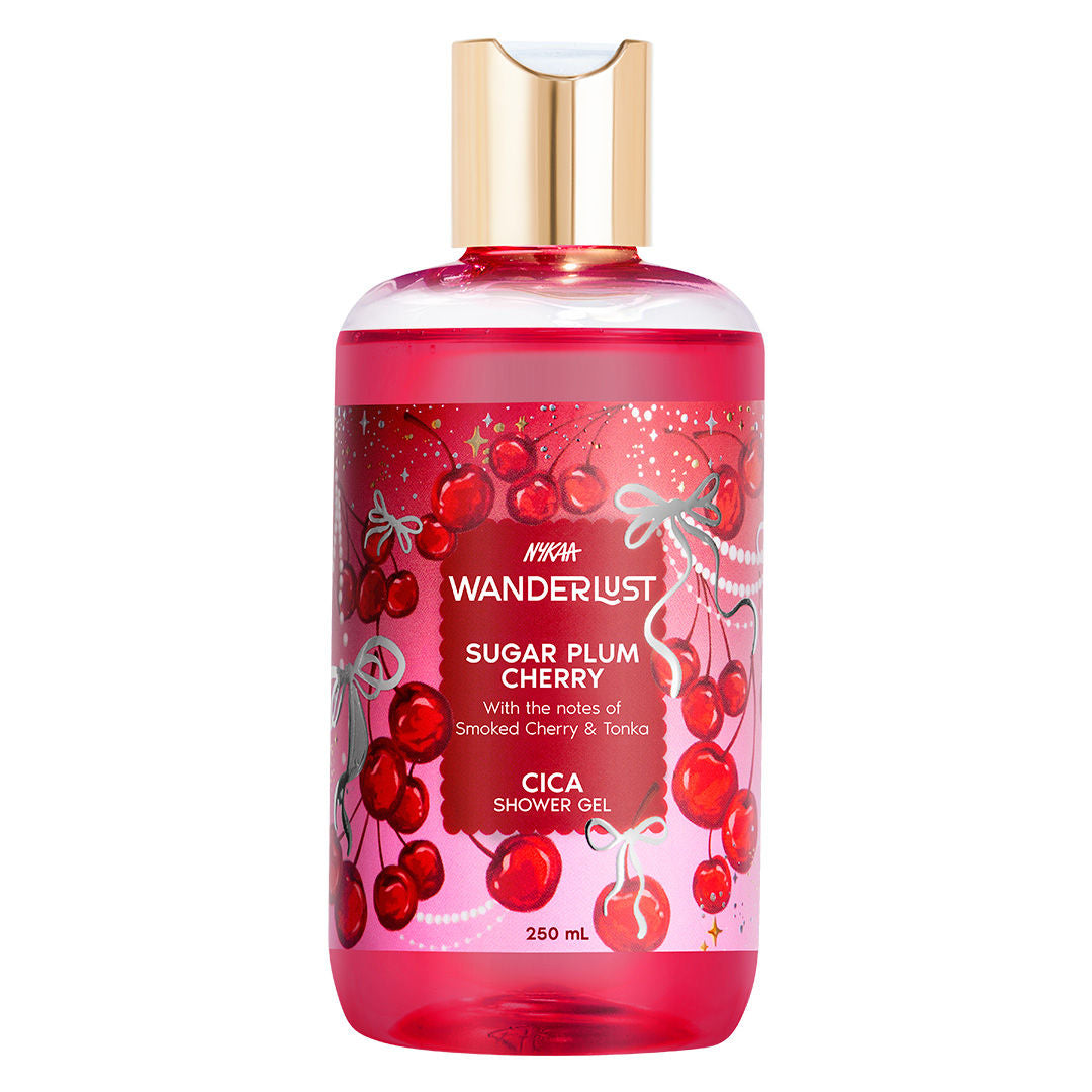 Sugar Plum Cherry Perfume Shower Gel With Cica, Vitamin E (Raspberry, Rose Perfume)