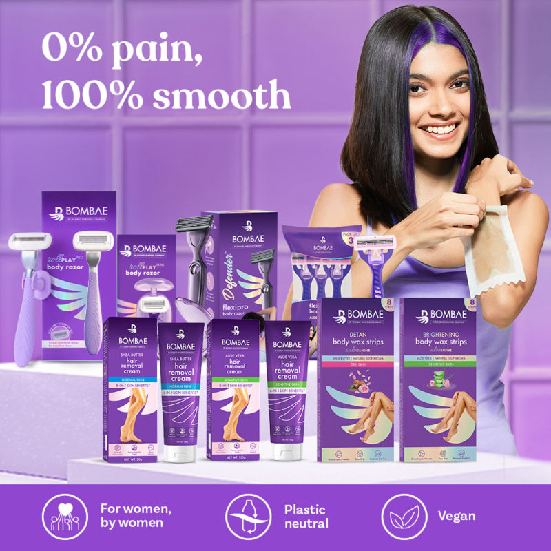 Women Full Body Wax Strips For Sensitive Skin- (8+2 Strips) - Hair Removal With Aloe Vera Gel
