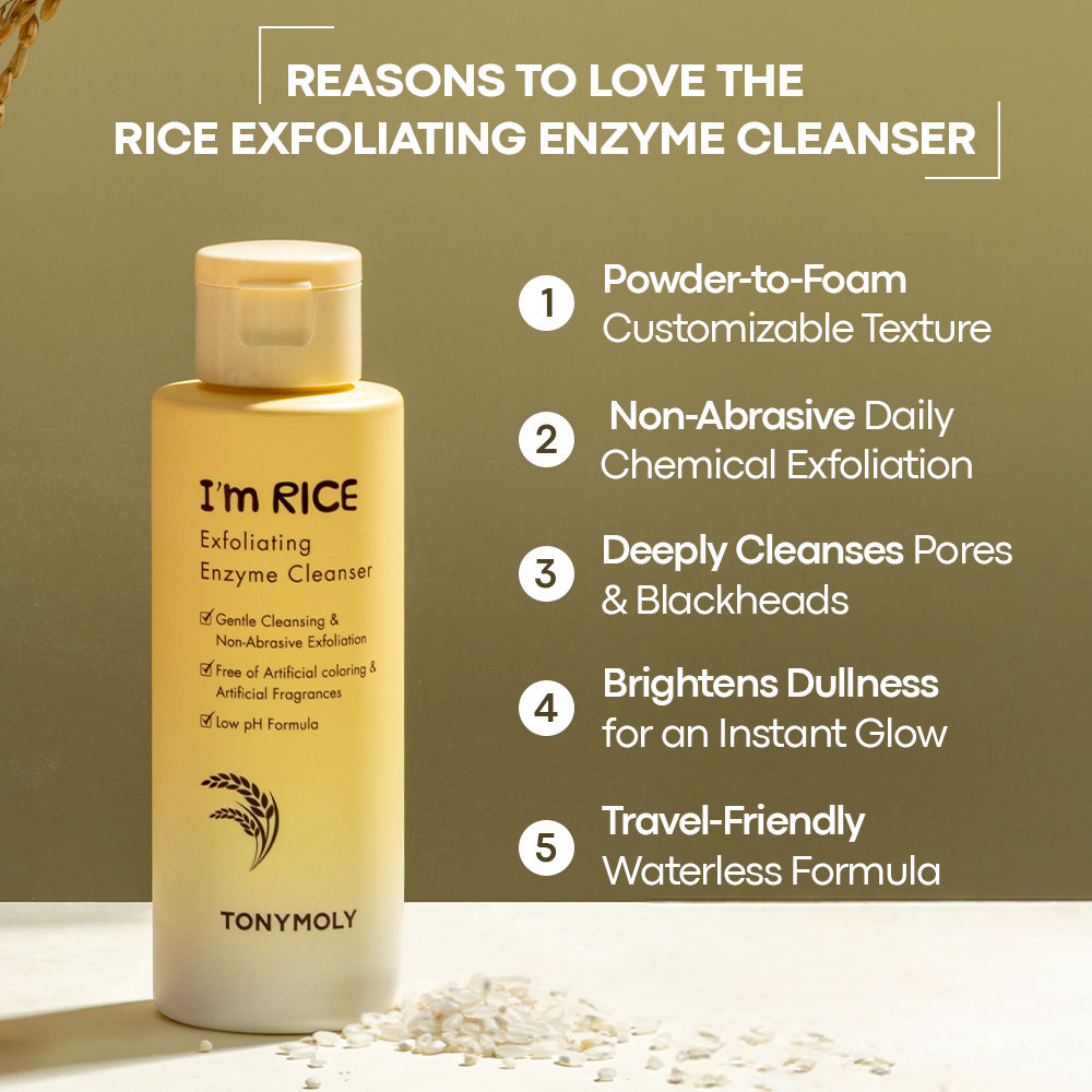 Korean I’m Rice Exfoliating Enzyme Cleanser Rice Powder Face Wash for Smooth Radiant Skin