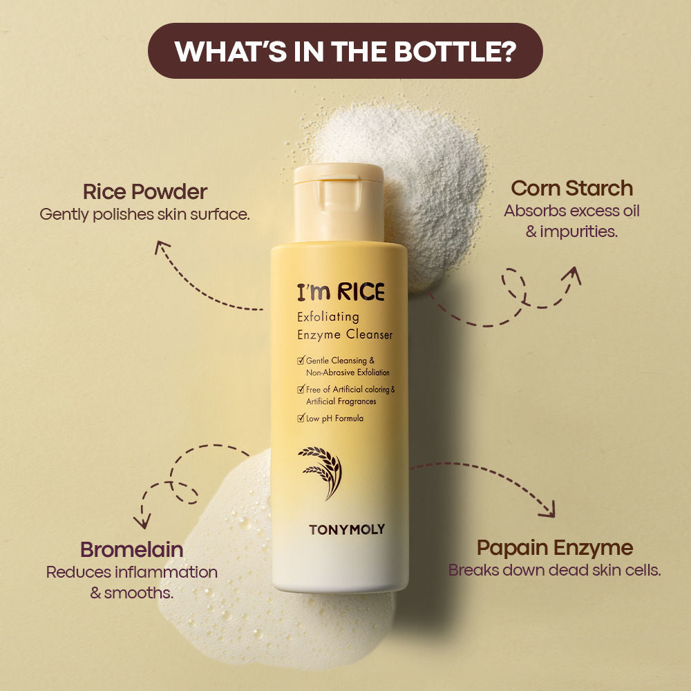 Korean I’m Rice Exfoliating Enzyme Cleanser Rice Powder Face Wash for Smooth Radiant Skin