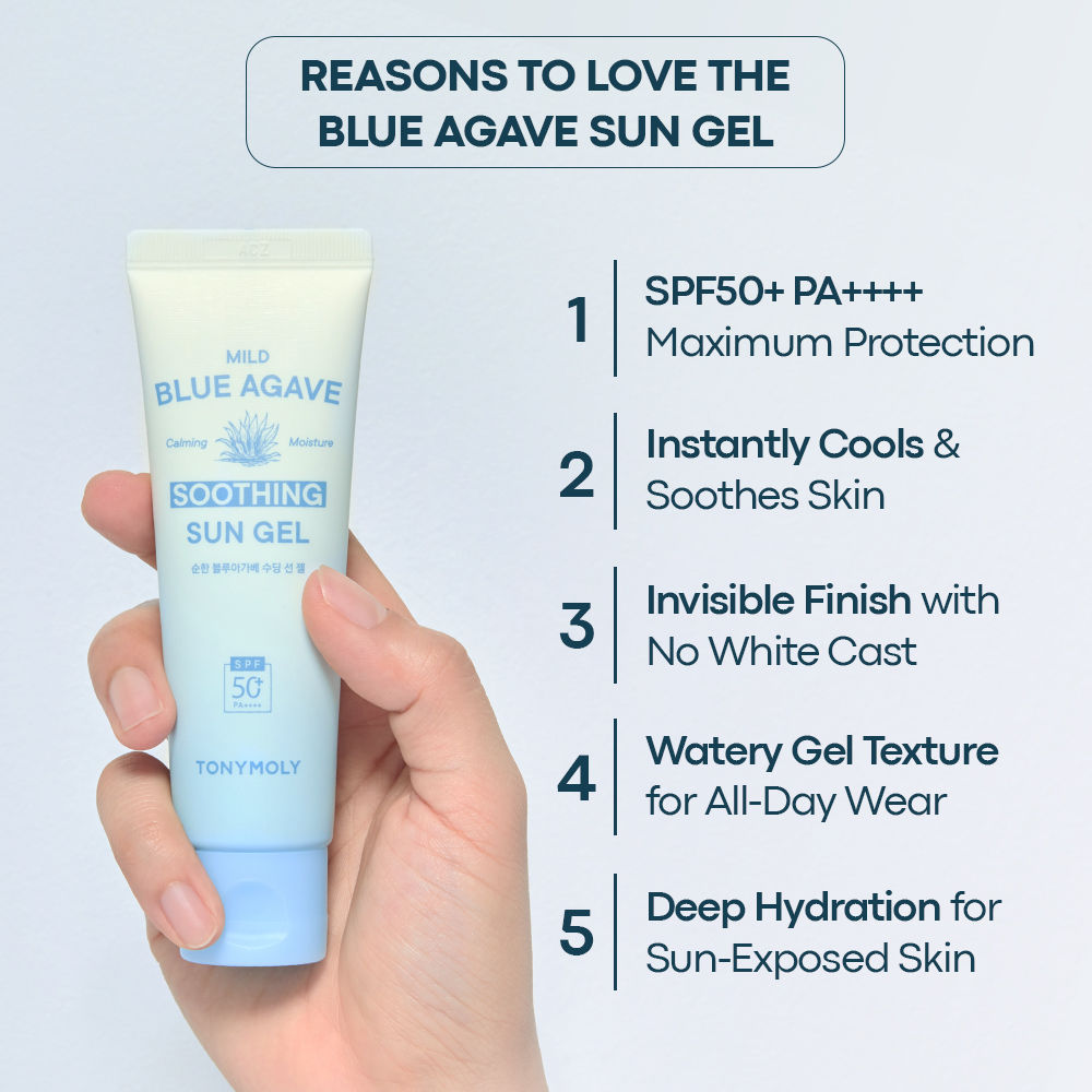 Korean Mild Blue Agave Soothing Sun Gel For Sensitive Skin SPF 50+ PA++++