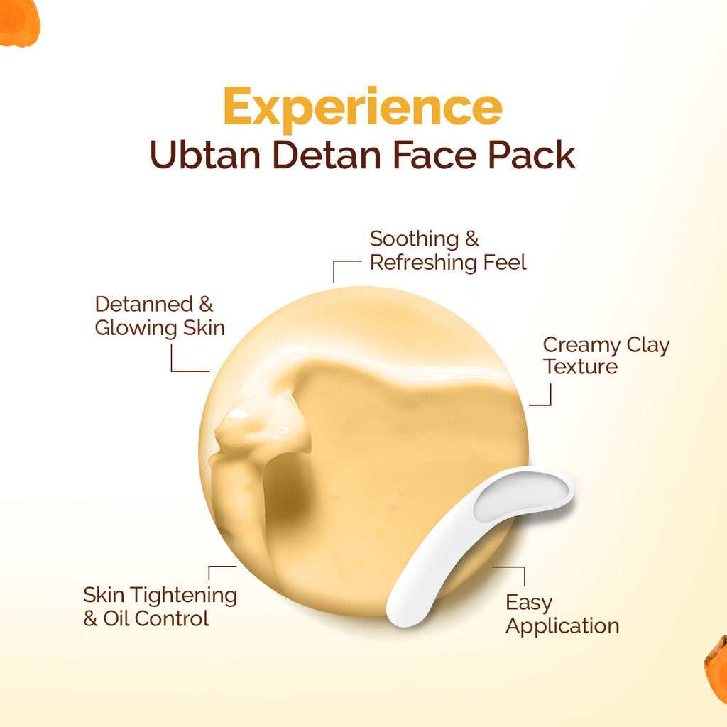 Ubtan Detan Face Pack Reduces Tan, Adds Glow, with Saffron & Turmeric for Radiant Skin