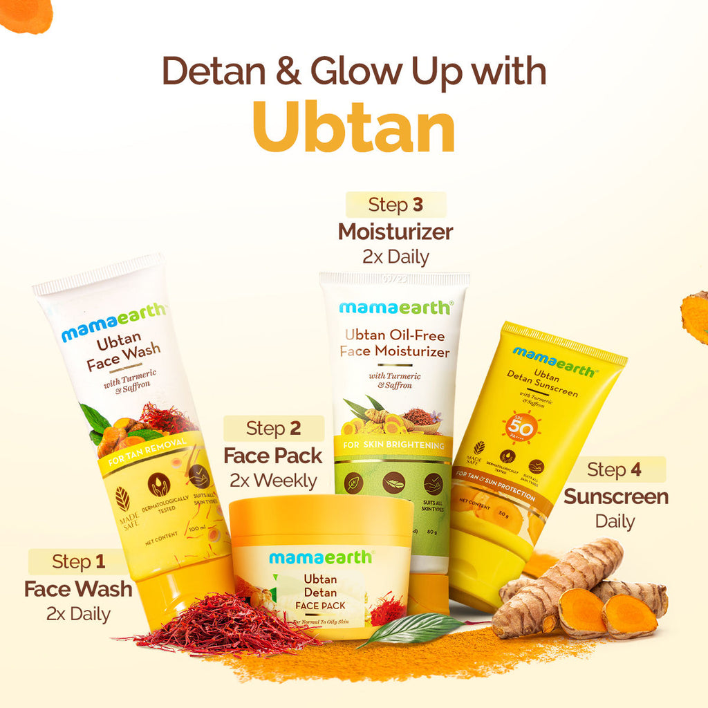 Ubtan Detan Face Pack Reduces Tan, Adds Glow, with Saffron & Turmeric for Radiant Skin