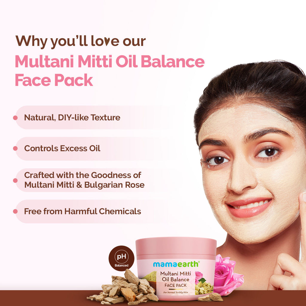 Multani Mitti Oil Balance Face Pack Controls Oil, Minimizes Pores & Gives Radiant Skin