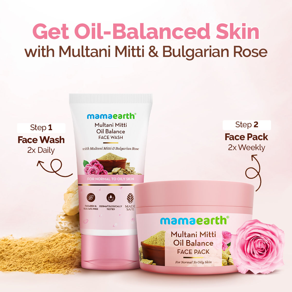 Multani Mitti Oil Balance Face Pack Controls Oil, Minimizes Pores & Gives Radiant Skin